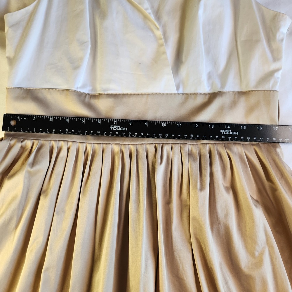 WILLOW GLENN New York Dress Womens 14 White Beige Sleeveless Midi A-line NWOT‎ - Picture 4 of 6